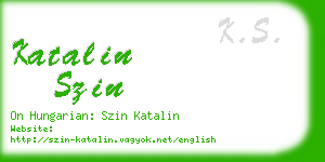 katalin szin business card